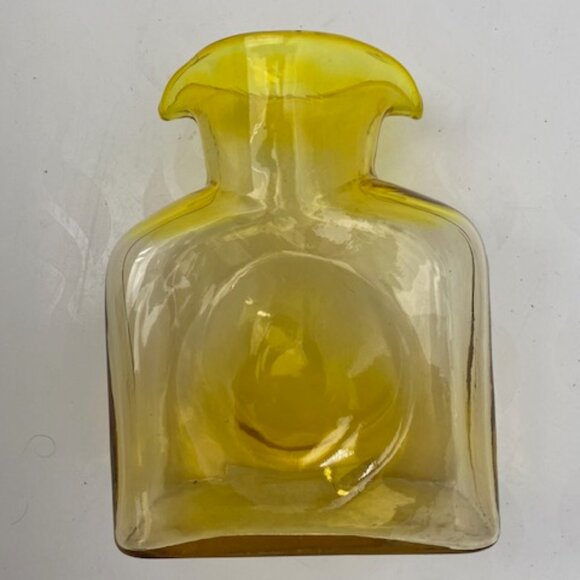 RARE! VINTAGE Blenko Handblown Glass 384 Lemon Yellow Water Bottle Pitcher - Picture 6 of 11